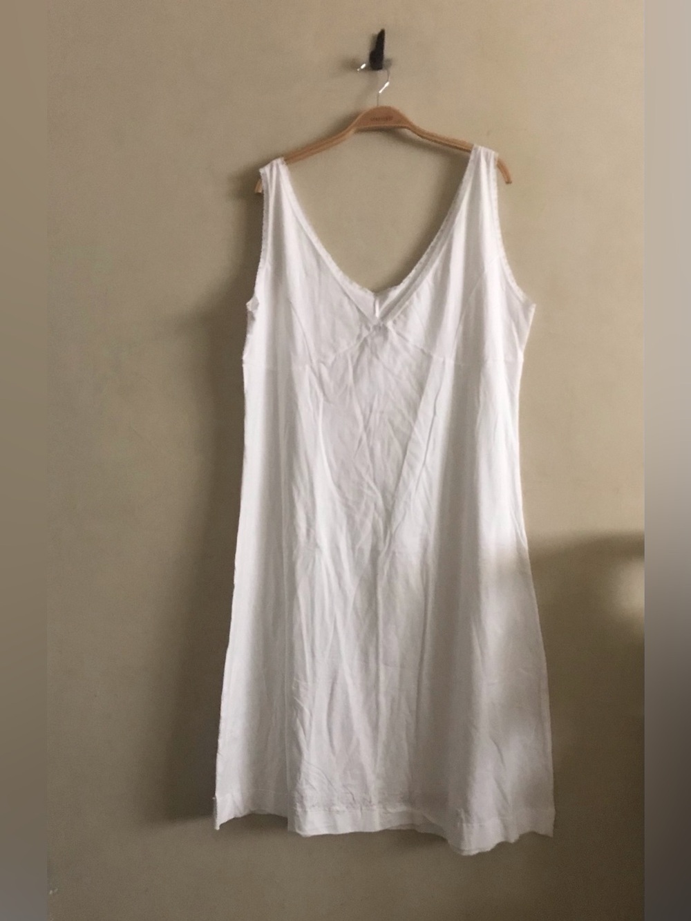 Classic White Cotton Slip Dress - Women's Intimates - Picture 2 of 6